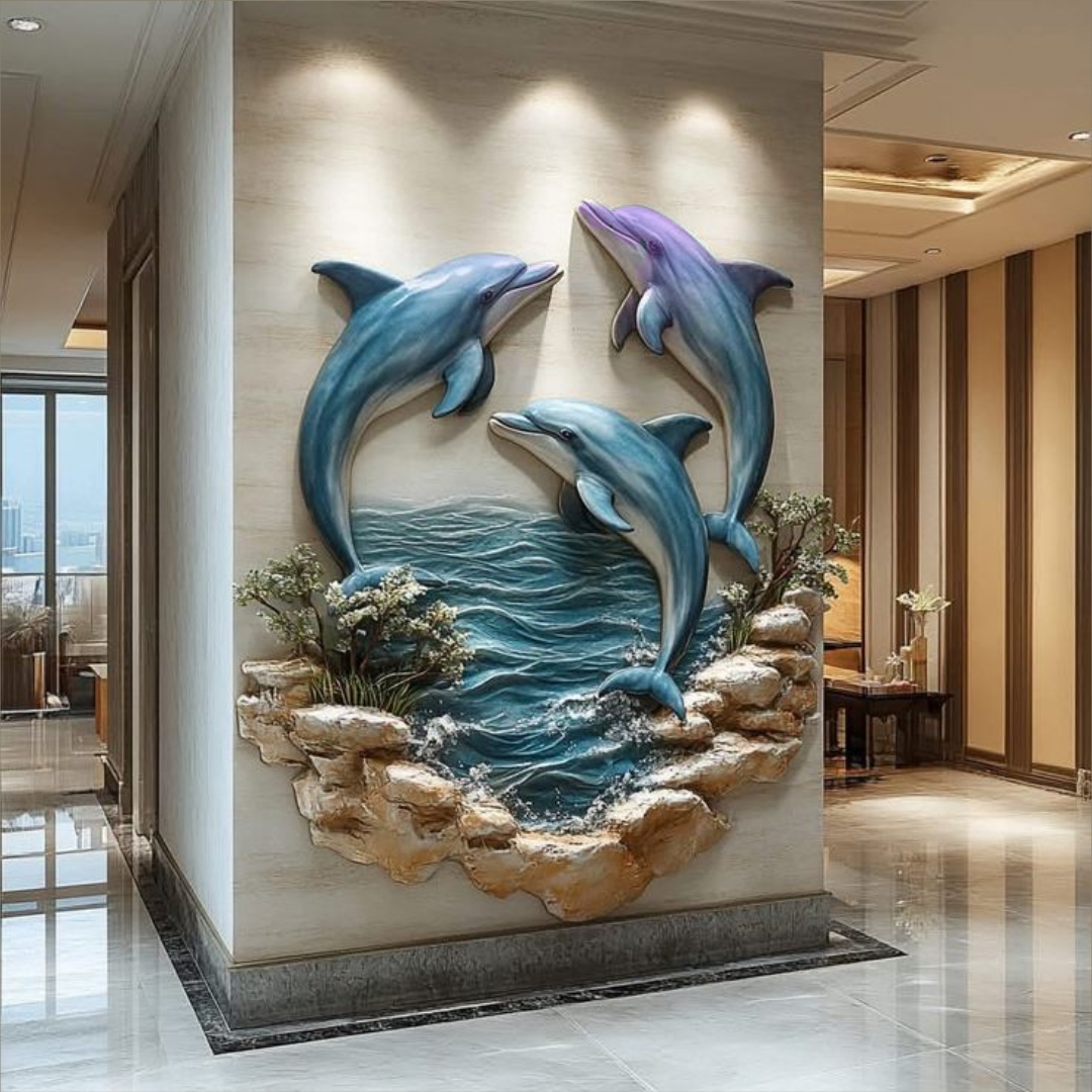 Three sharks jumping out of the water