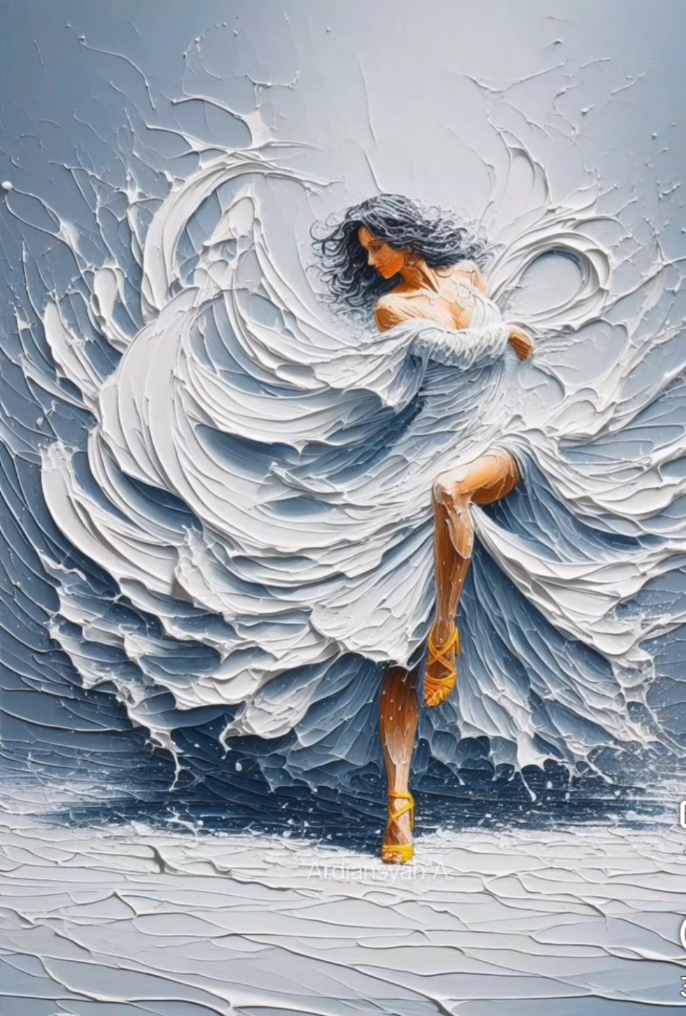 Attractive painting from girl