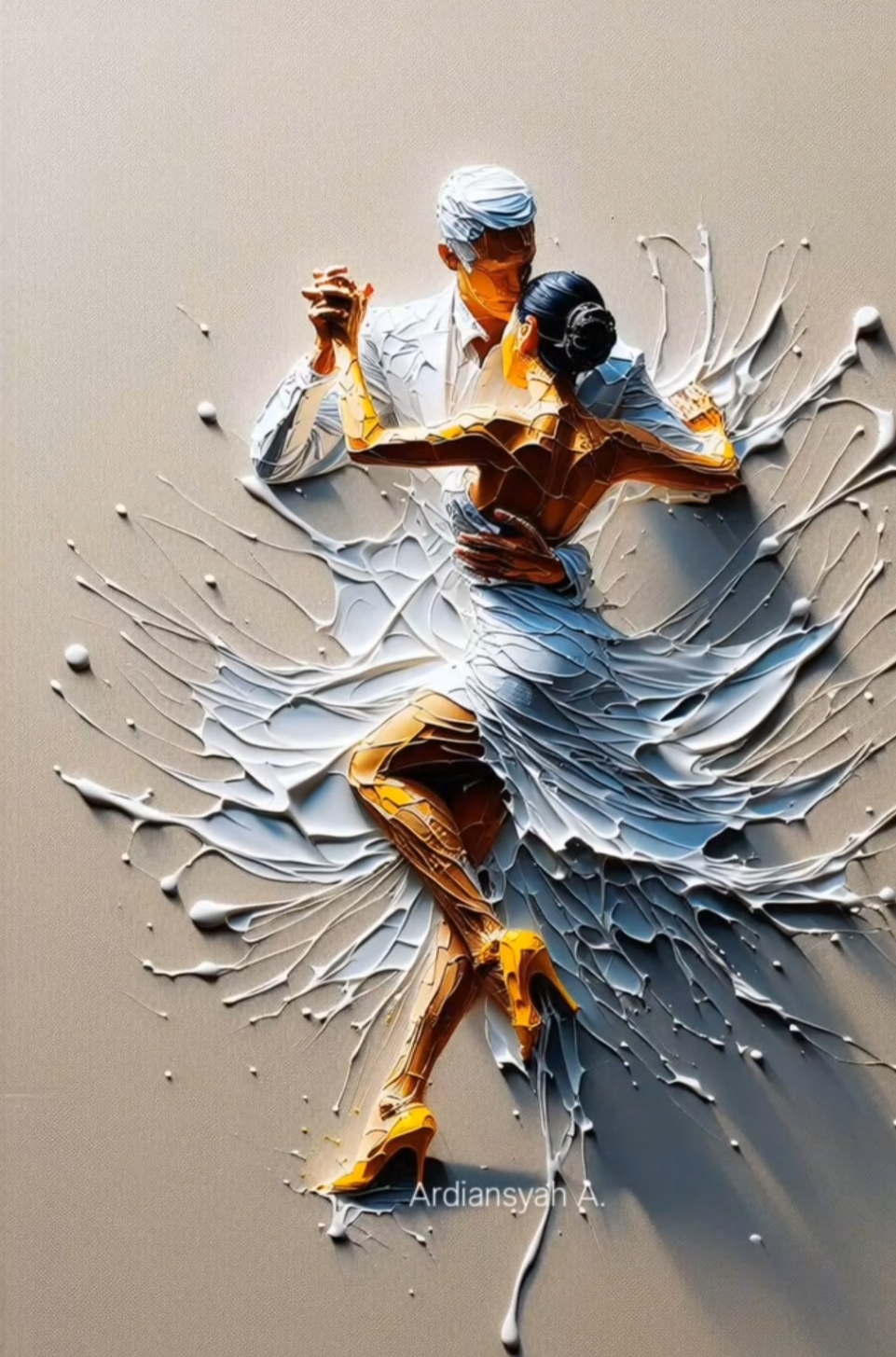 Attractive painting Dancing Couple