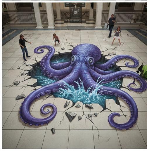 Octopus floor Art