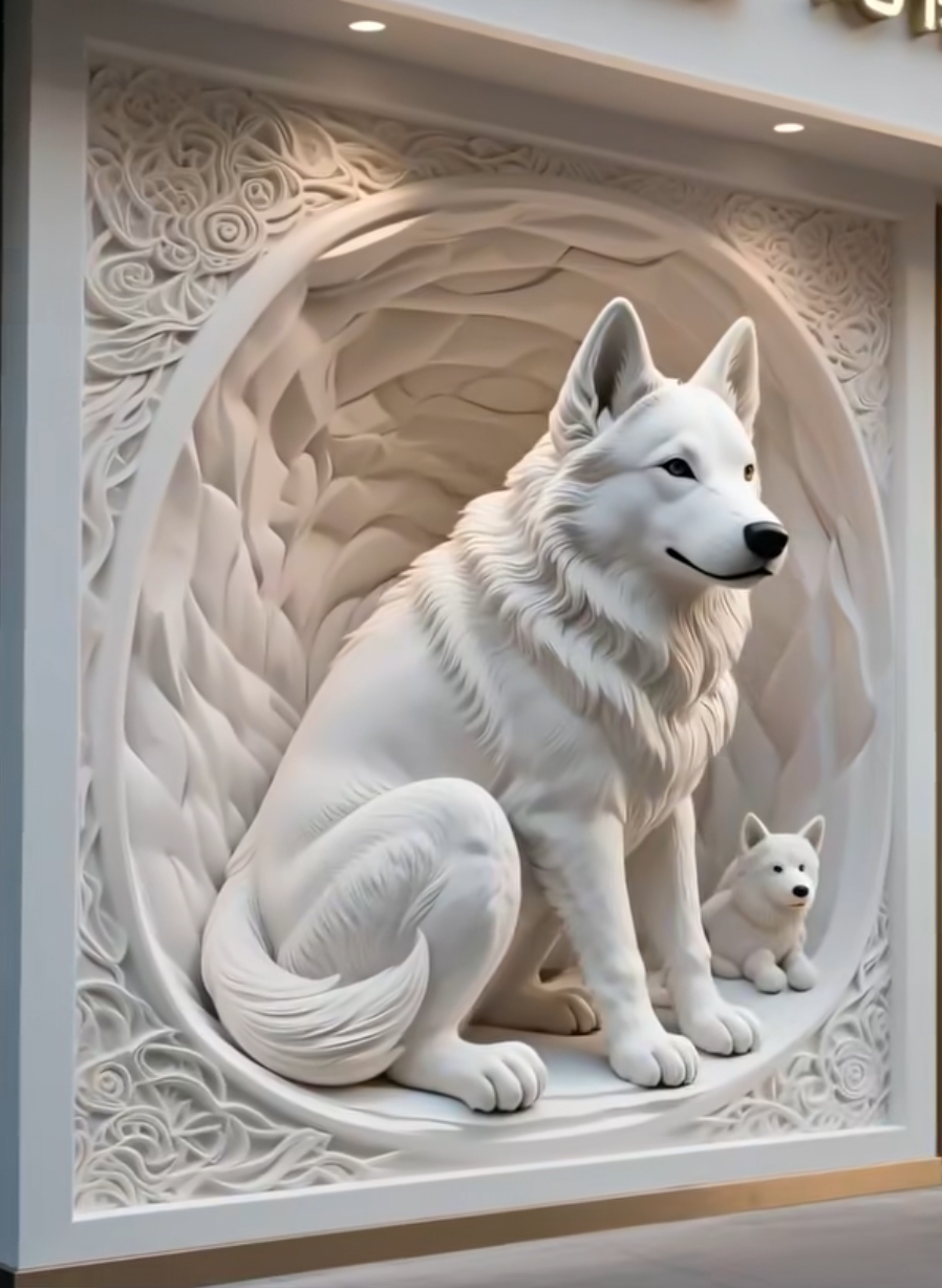 Dog with cute baby dog 